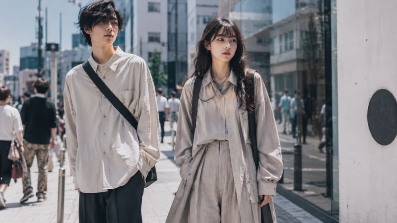Genderless Kei fashion with oversized unisex Japanese streetwear