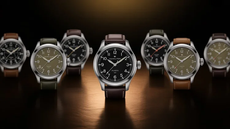 Is the Hamilton Murph Still a Valued Icon in 2026? Hamilton Khaki Field Murph watch lineup with multiple strap styles.