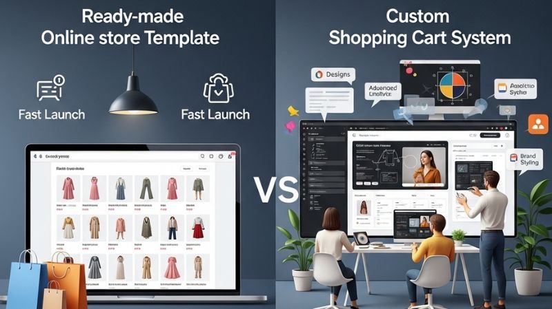 How Much Does a Shopping Cart Cost for Fashion Retailers? Ready-made online store template vs custom shopping cart system comparison for fashion eCommerce website development