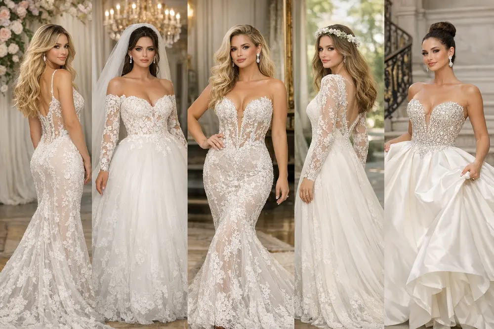 Elegant Pnina Tornai wedding gown with intricate lace, fitted silhouette, and luxurious bridal design for a timeless look