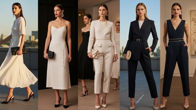 Semi Formal Attire 2026: What to Wear Guide Semi Formal Attire for Women (2026 Trends) with chic dresses, tailored suits, and elegant jumpsuits for modern events
