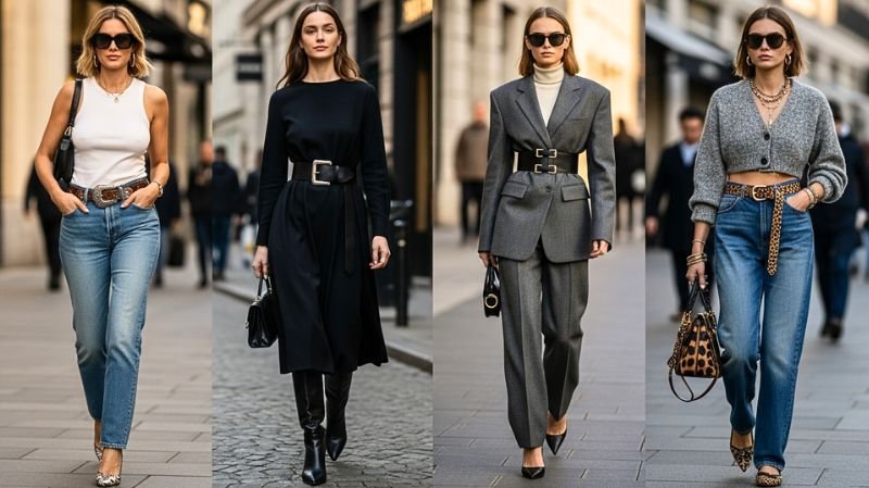 Statement Belts Are Becoming a Must-Have Again with western, waist and double-buckle belt styles