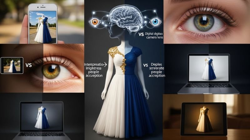 The Eye System’s Role in the Dress Illusion shows how lighting changes white-gold or blue-black perception