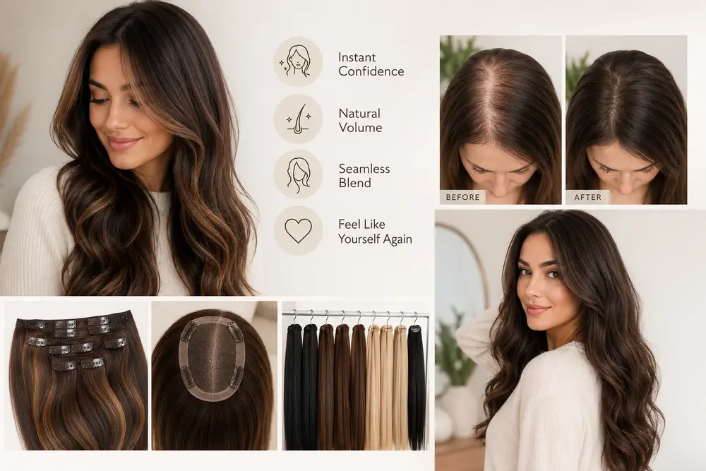 The Hair Confidence Hack More Women Are Using Than You Think The Hair Confidence Hack More Women Are Using Than You Think with natural hair toppers and seamless extensions