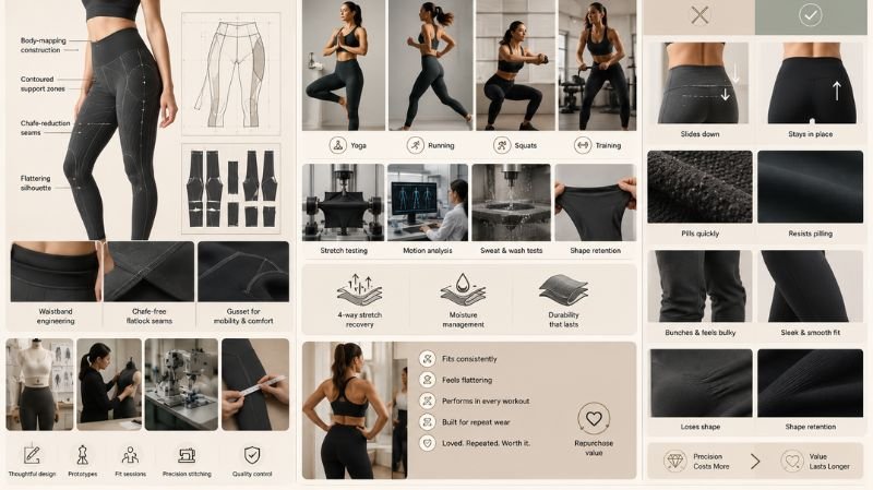 Does Product Design and Fit Testing Increase Lululemon Prices? Precision fit, seam engineering, wear testing, durability, and value