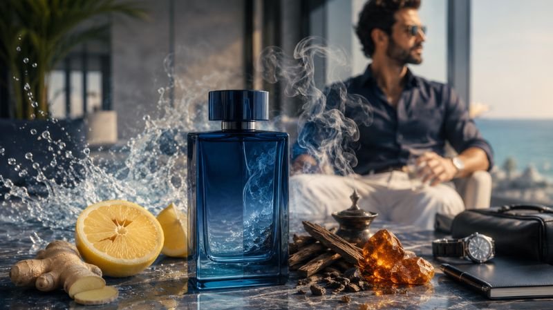 10 Best Long-Lasting Perfumes for Men That Last All Day Gissah Capri – Best Fresh Fragrance That Lasts All Day with aquatic citrus notes, amber oud, and luxury vibe
