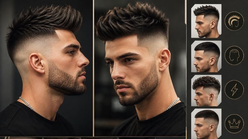 Modern men’s High Fade haircut guide with sharp skin fade, textured top, clean taper, and bold masculine styling