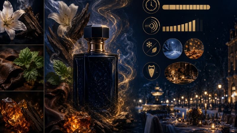 10 Best Long-Lasting Perfumes for Men That Last All Day Ibrahim Al Qurashi Blue Oud – Best Overall Long-Lasting Perfume luxur oud perfume bottle blue gold cinematic fragrance visual