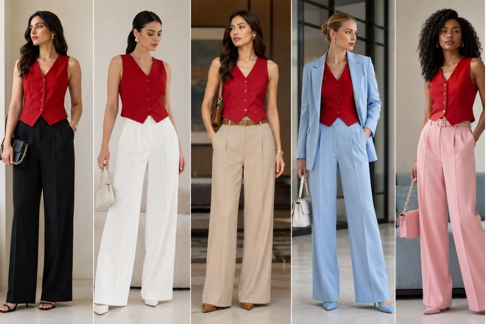 What Colors Go Well With Red? Modern Outfit Ideas Modern outfit ideas showing colors that go well with red clothing