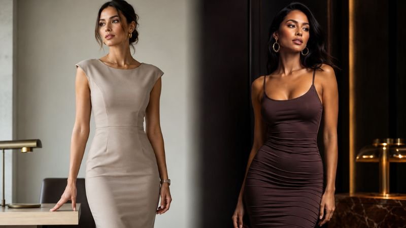 What Is the Difference Between Sheath Dress and Bodycon Dress? Elegant side-by-side fashion style comparison