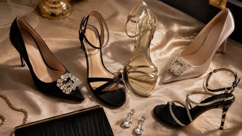 Black Tie Dress Etiquette for Women: Ultimate Outfit Ideas Elegant heels and evening shoes for black tie events