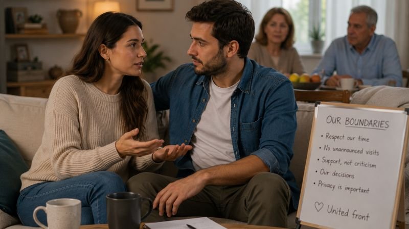 How a Pre Marriage Course Can Strengthen Your Relationship Before Marriage Couple setting healthy boundaries with family discussions