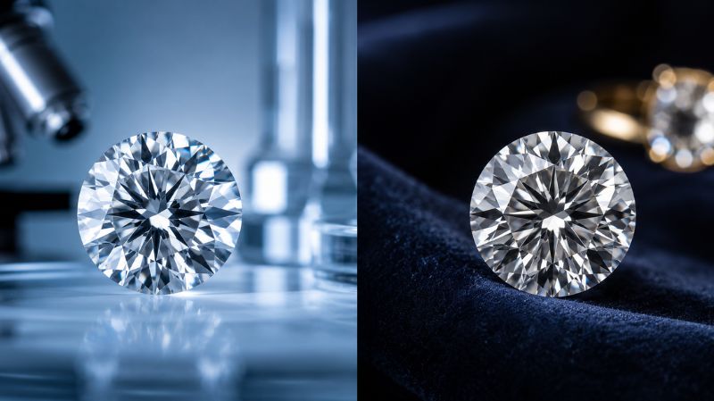 Comparison of lab-grown and natural diamonds