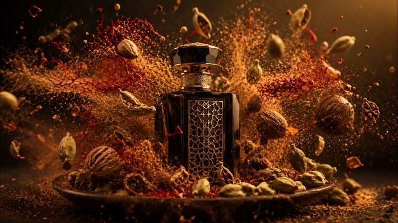 Al Noor Arabiyat Prestige Smell like: Honest Scent Breakdown spicy saffron cardamom fragrance opening burst cinematic aroma visual