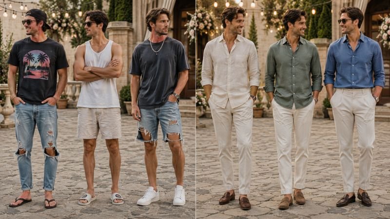 Examples of inappropriate casual wedding attire