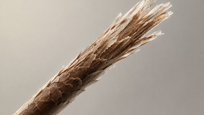Hair strand split ends progressing upward