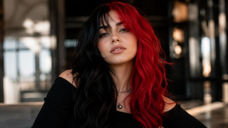 25 Black and Red Hair Streaks Ideas for a Bold New Look Black and red split dye hairstyle