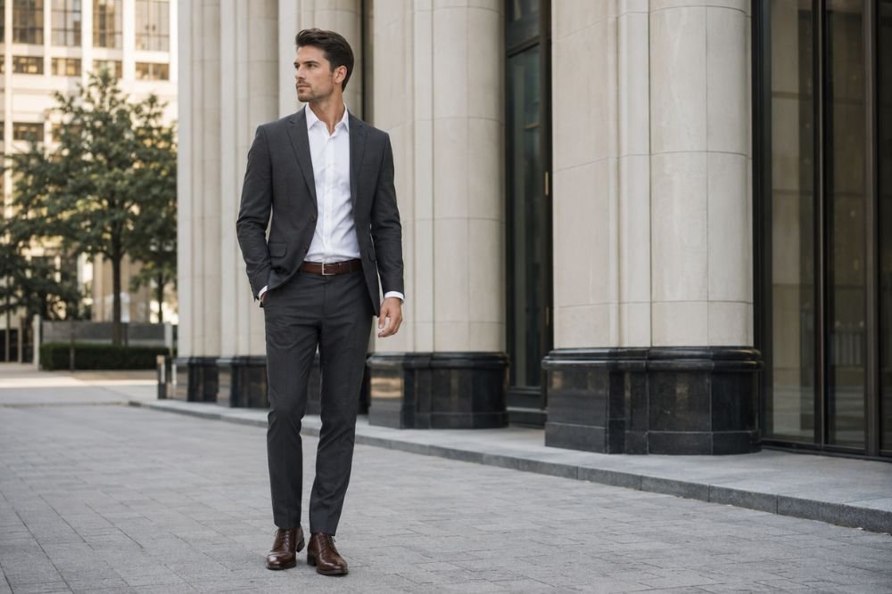 Dark Brown Shoes With Dark Grey Suit: Complete Style Rules Dark brown leather shoes with dark grey suit men's style outfit