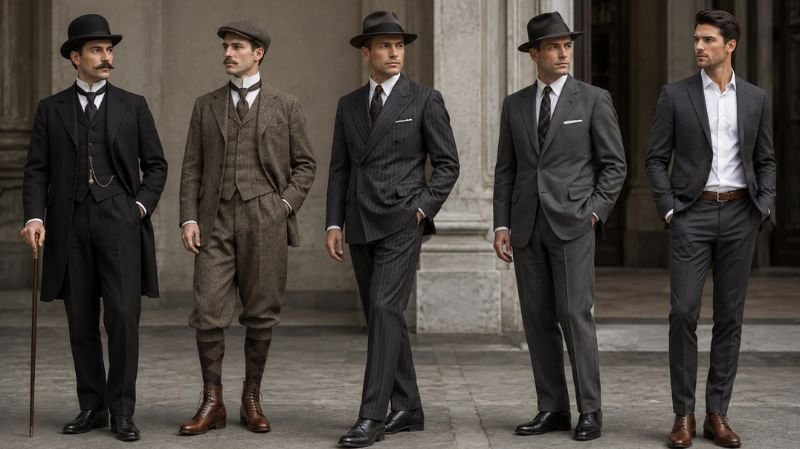 Dark Brown Shoes With Dark Grey Suit: Complete Style Rules Evolution of men's grey suits and brown leather shoes fashion