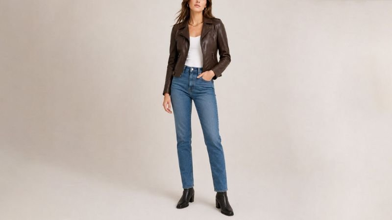 Make Every Outfit Count With a Brown Leather Jacket for Women the classic jacket moment (1)