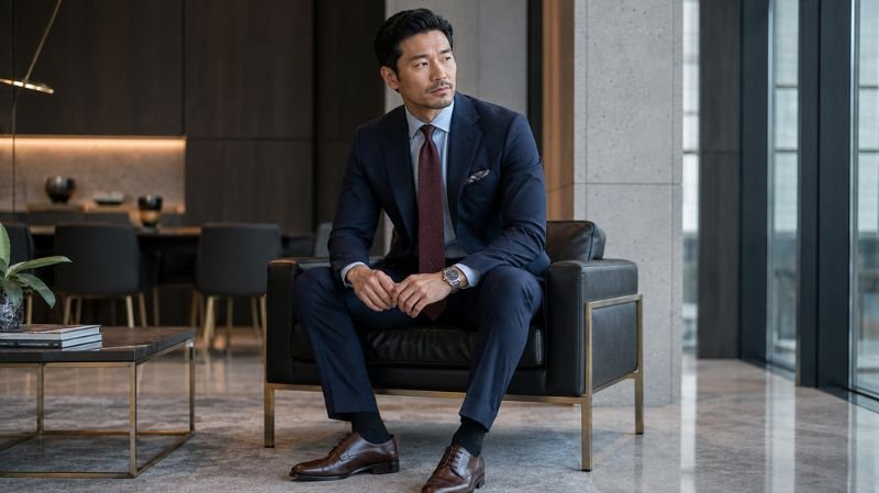 modern men's business professional suit styling