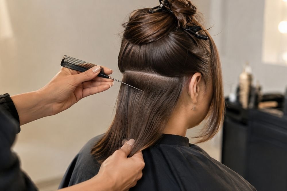 How to Partition and Backcomb Natural Strands to Secure Clip In Hair Extensions Sectioning natural hair for clip in hair extensions