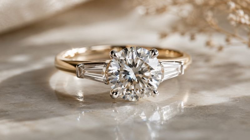 Modern wedding ring featuring a lab-grown diamond in an elegant setting