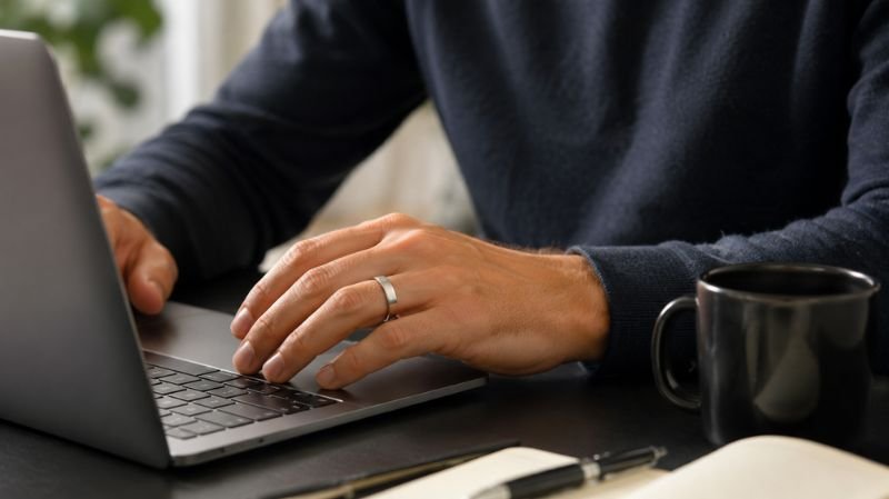 Modern wedding ring worn comfortably during everyday activities
