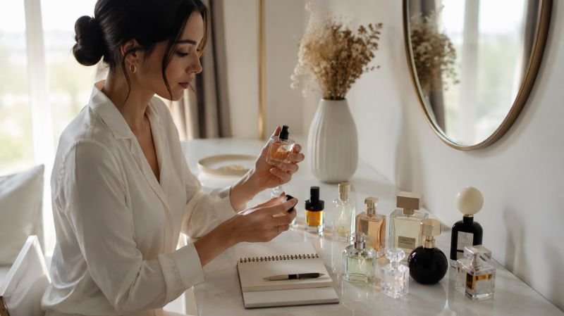 Preparing to test perfumes before shopping