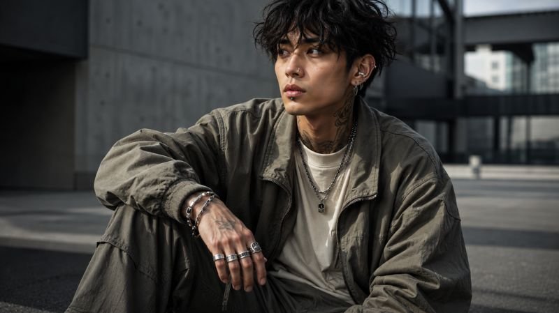 Metallic piercing jewelry finishes for streetwear