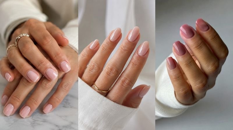 Comparison of short acrylic nails gel nails and dip powder manicure styles