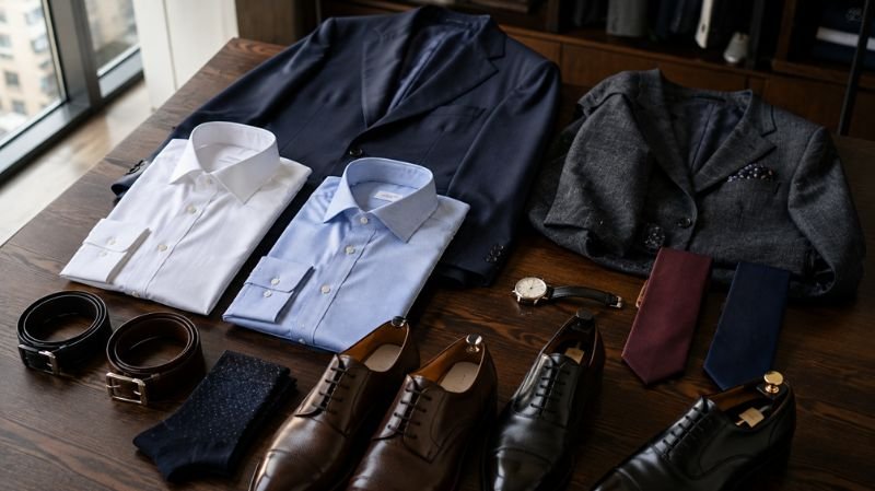 essential men's business professional wardrobe