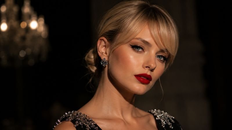 Taylor Swift inspired cat eye red lipstick evening makeup