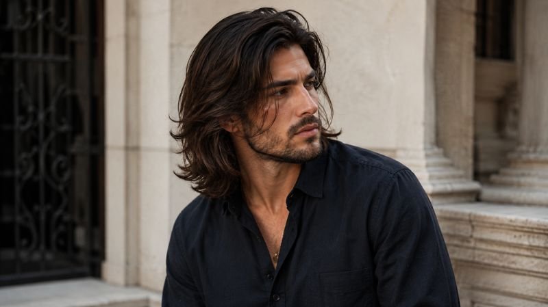 Versatile layered long hairstyles for men