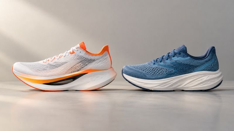 Carbon-plated and non-plated marathon running shoes comparison
