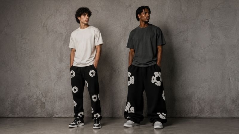 Denim Tears Sweatpants: Styles, Fit, Sizing & Buying Guide Relaxed and baggy Denim Tears sweatpants silhouettes compared