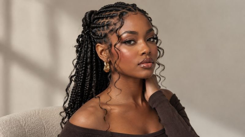 55 Goddess Braids Hairstyles: Cute, Trendy & Elegant Ideas goddess braids with soft face-framing curls
