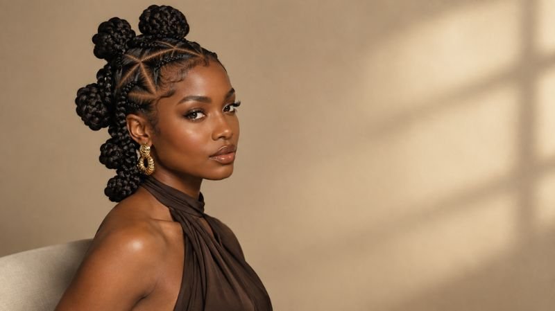 55 Goddess Braids Hairstyles: Cute, Trendy & Elegant Ideas traditional African-inspired braided hairstyle with structured cornrow patterns