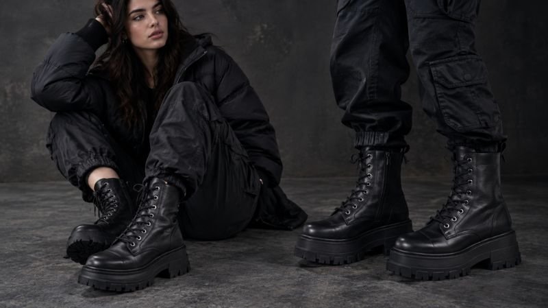 Winter Rave Outfits: Cute, Edgy & Warm Looks Chunky combat boots and platform boots styled for winter rave outfits