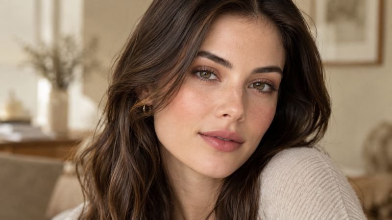 25 Fall Makeup Looks: Easy, Trendy & Wearable Ideas Natural fall makeup with soft brown eyeshadow, peach blush, and nude-pink lips
