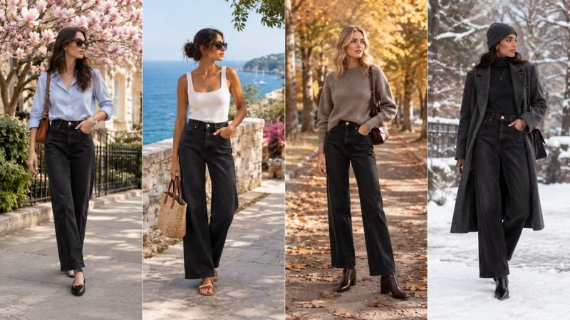 Black jeans outfits for every season